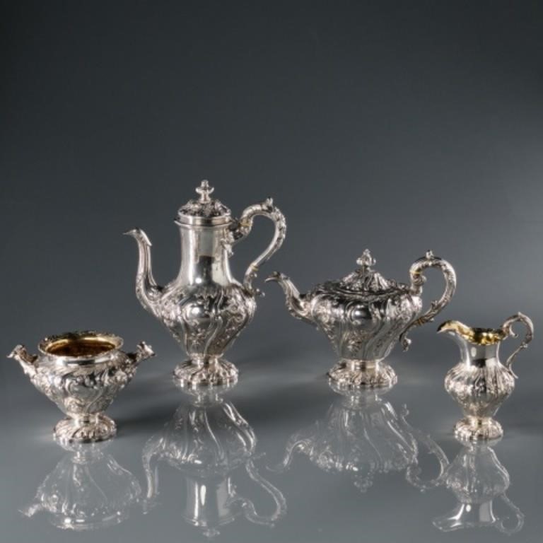 FINE 19TH CENTURY STERLING TEA /