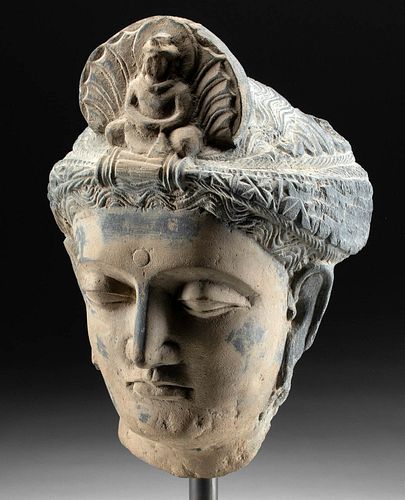 FINE 1ST C. GANDHARAN STONE HEAD