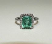FINE 2.48CT EMERALD DIAMOND &