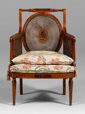 Fine Adam style painted armchair,