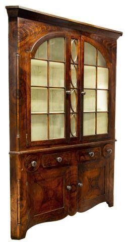 FINE AMERICAN BURL PAINTED CORNER