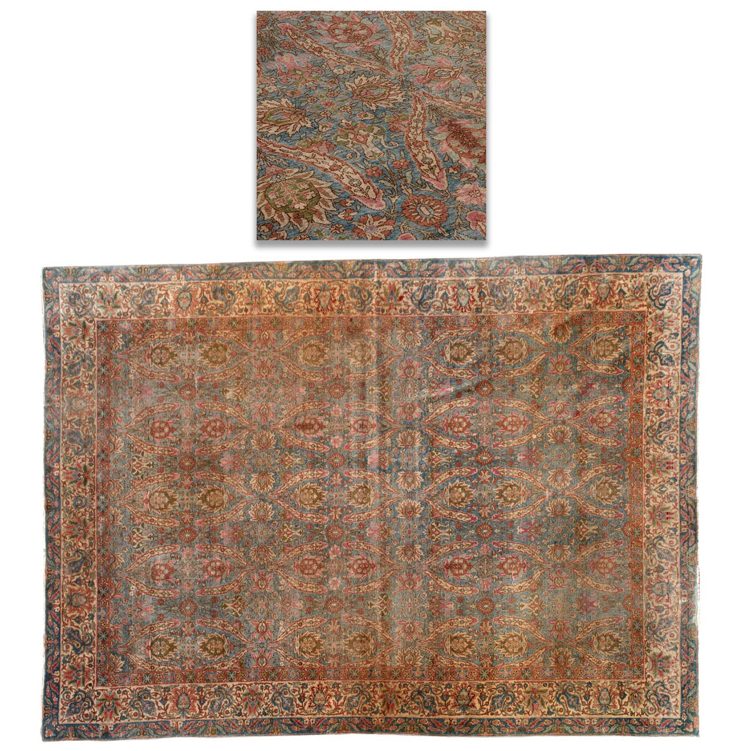 FINE ANTIQUE HEREKE RUG Early