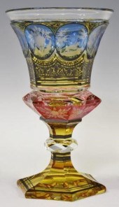 FINE BOHEMIAN POLYCHROME CUT G