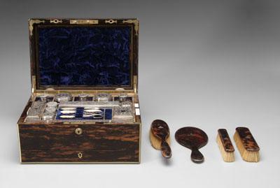 Fine brass-mounted necessaire,