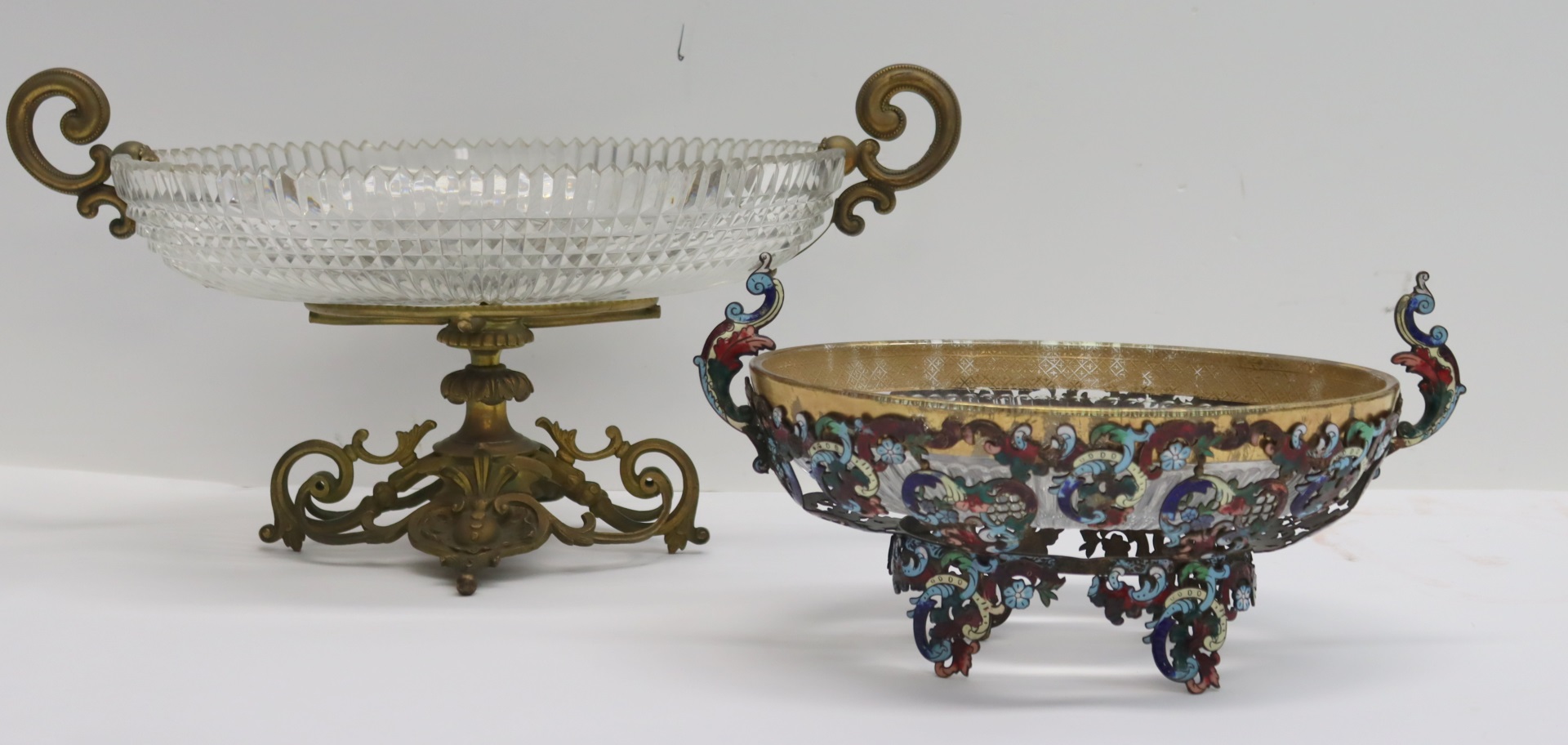 FINE BRONZE MOUNTED CUT GLASS