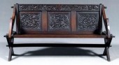 Fine carved oak trestle form b