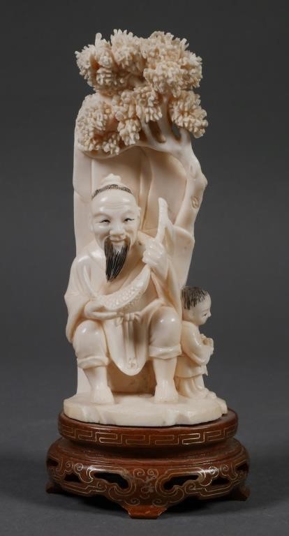 FINE CHINESE CARVED IVORY FIGURAL