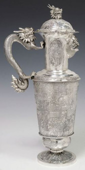 FINE CHINESE EXPORT SILVER EWE