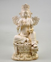 FINE CHINESE JEWEL MOUNTED IVO