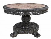 FINE CHINESE MARBLE-TOP CARVED