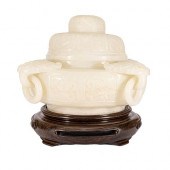 FINE CHINESE WHITE JADE BUTTER