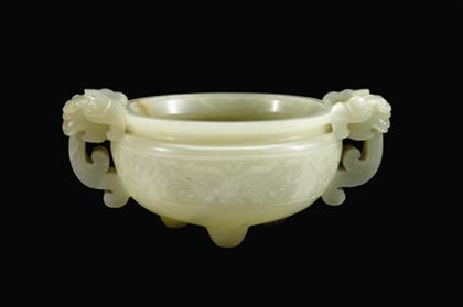 Fine Chinese white jade censer   