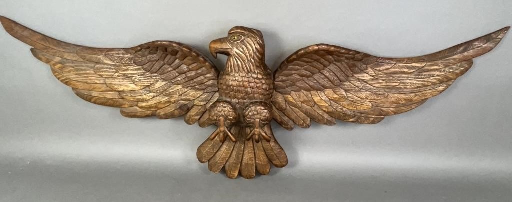 FINE CHIP CARVED WOODEN EAGLE