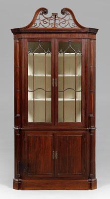 Fine Chippendale corner cabinet,