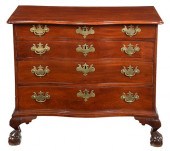 FINE CHIPPENDALE FIGURED MAHOG