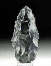 FINE COLIMA OBSIDIAN SCRAPER H