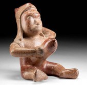 FINE COLIMA POTTERY SEATED ITH
