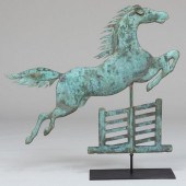 FINE COPPER STEEPLECHASE HORSE