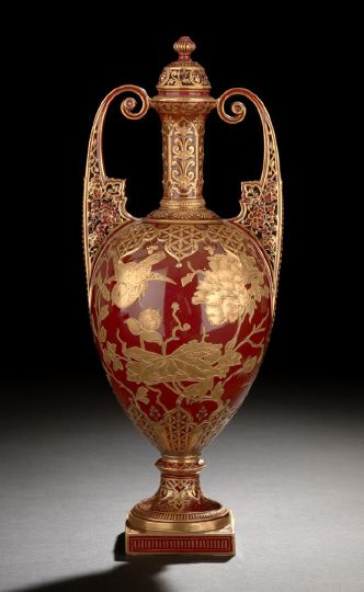 Fine Crown Derby Ruby-Ground