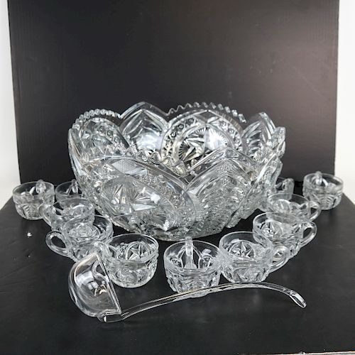 FINE CUT CRYSTAL PUNCH BOWL SERVICE