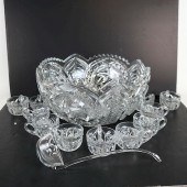 FINE CUT CRYSTAL PUNCH BOWL SE