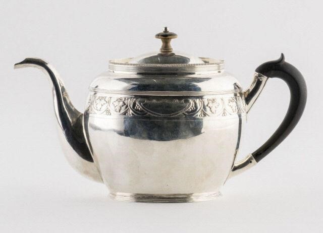 FINE DANISH SILVER TEAPOT, EARLY