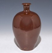 FINE DING PERSIMMON GLAZED VAS