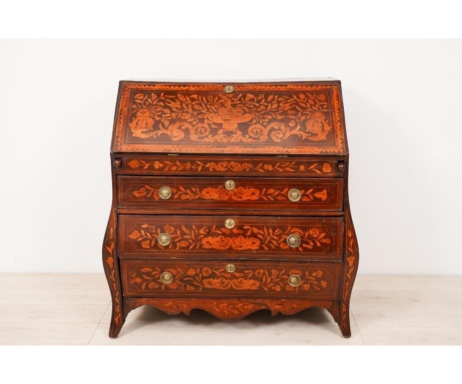 Fine Dutch Marquetry inlaid slant