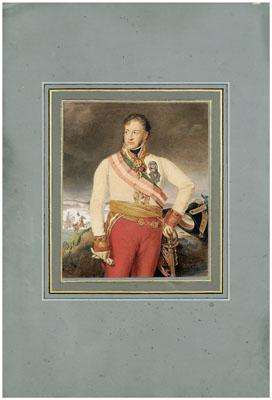 Fine early watercolor portrait,