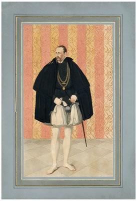 Fine early watercolor portrait,