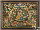 FINE ENGLISH BEADWORK ON SILK