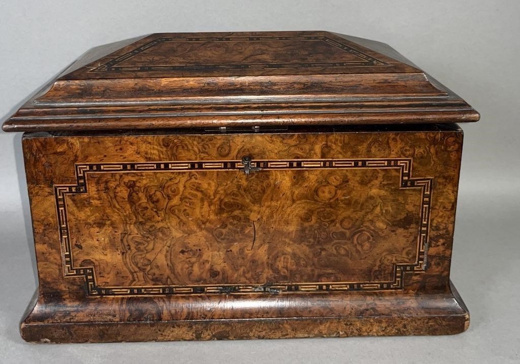 FINE ENGLISH BURL VENEER TEA