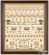FINE ENGLISH SILK ON LINEN SAM