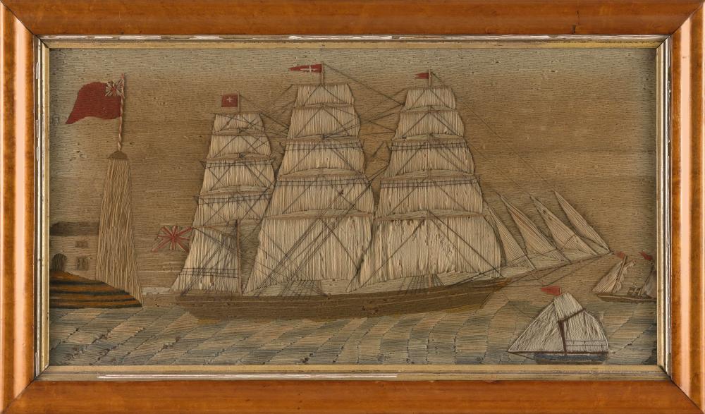FINE ENGLISH WOOLWORK MARITIME