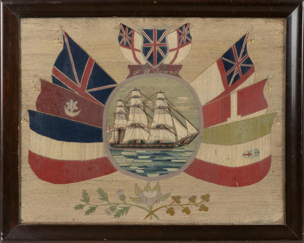 FINE ENGLISH WOOLWORK PICTURE