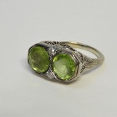 FINE ESTATE ART DECO 18K WHITE