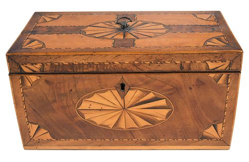 FINE FEDERAL FIGURED MAHOGANY FAN