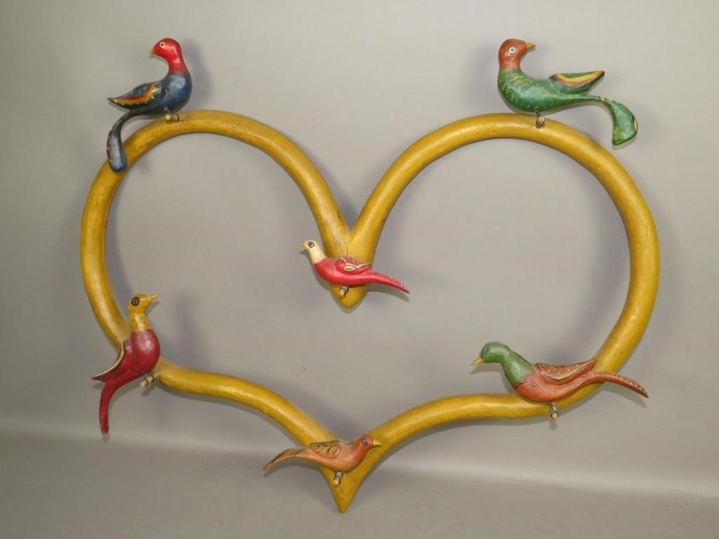 FINE FOLK ART CARVED BIRDS AND