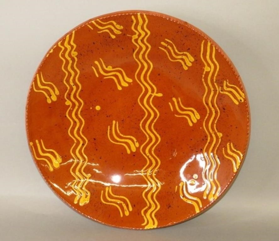 FINE FOLK ART SLIP DECORATED