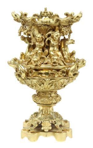 FINE FRENCH BRONZE DORE URN-FORM