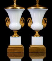 FINE FRENCH OPALINE AND GILT B