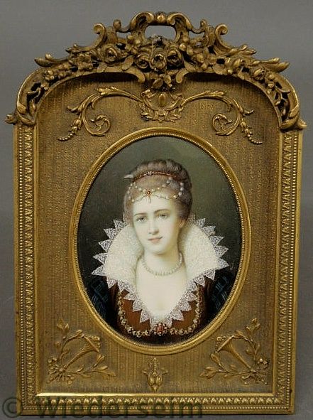 Fine French oval portrait of a