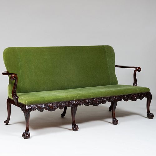 FINE GEORGE II CARVED MAHOGANY