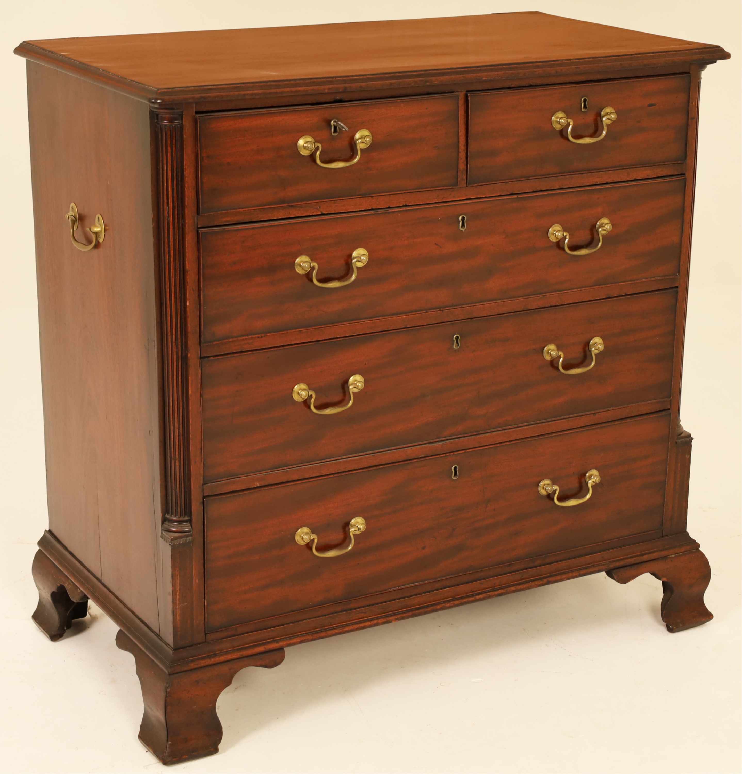 FINE GEORGE III MAHOGANY STRAIGHT