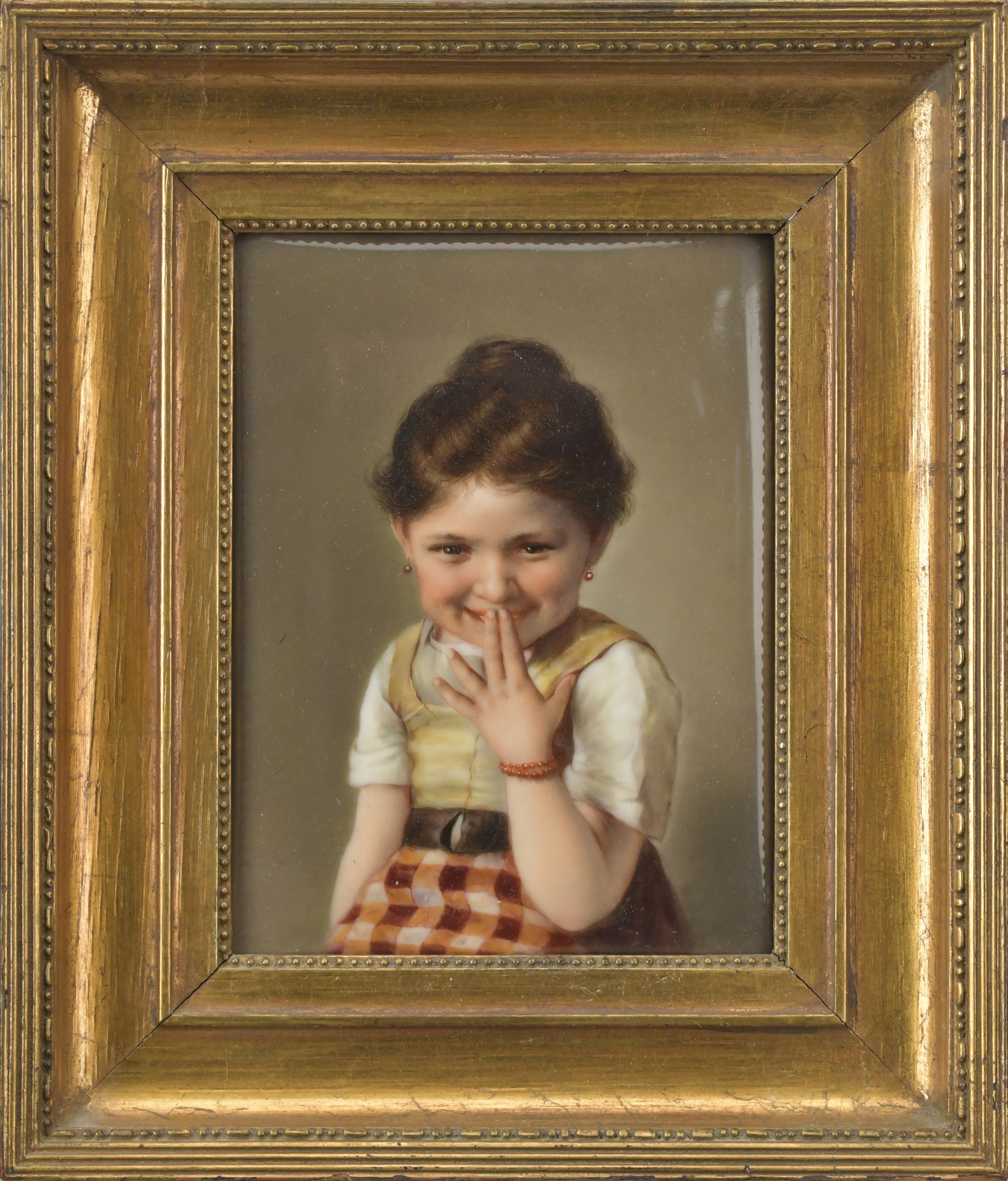 FINE GERMAN PAINTED PLAQUE. Late
