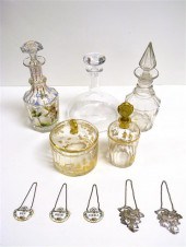 Fine glassware including: two