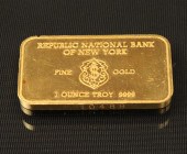 FINE GOLD BAR, 1 OUNCE TROY 99