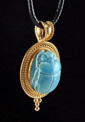 FINE GOLD PENDANT W/ EGYPTIAN