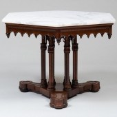 FINE GOTHIC REVIVAL CARVED ROS