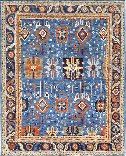 FINE HAND KNOTTED BLUE PESHAWAR